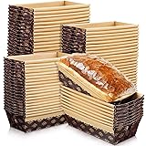 100 Pieces Paper Loaf Pans for Baking Kraft Bread