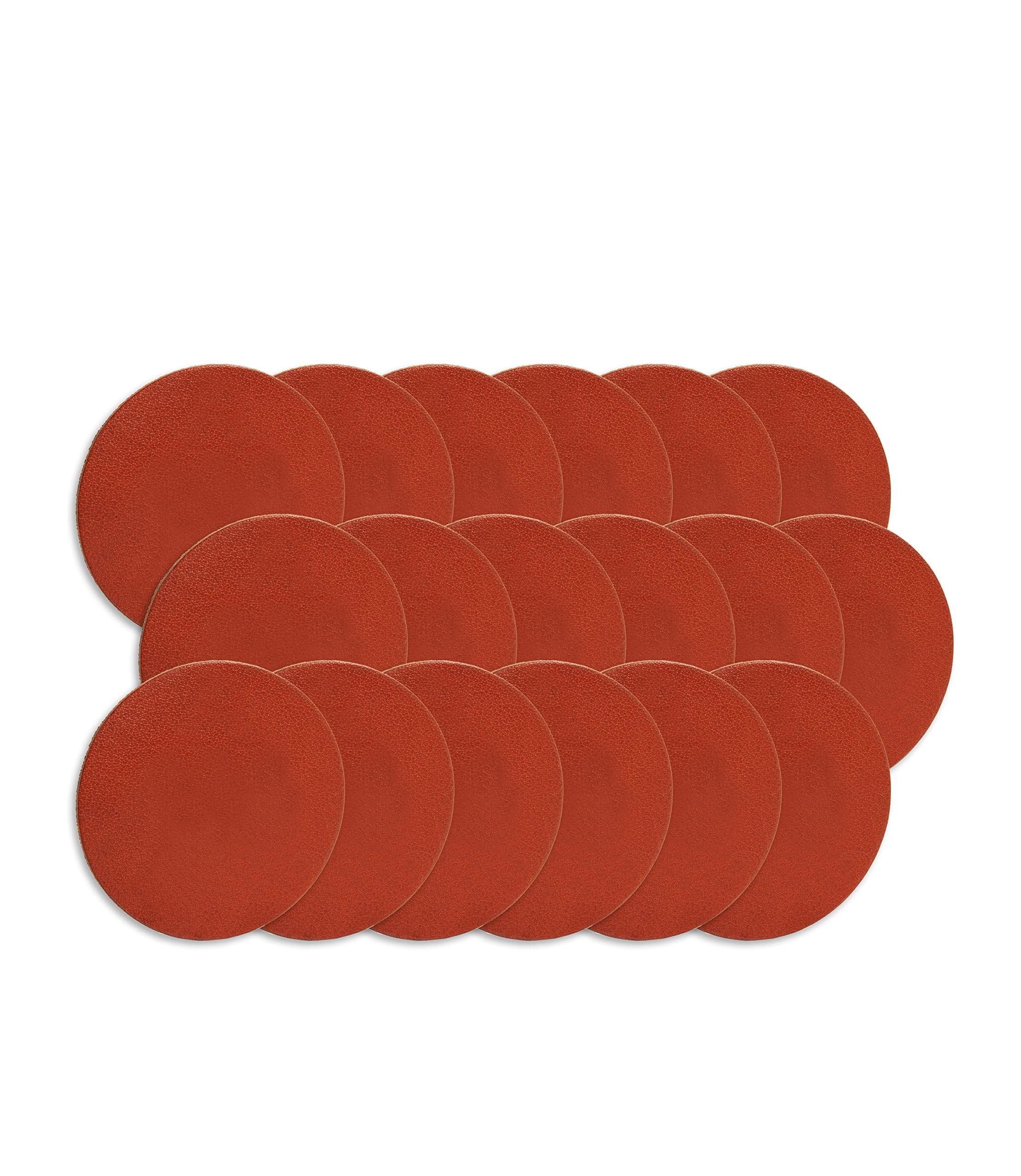 Full Grain Leather Coasters by C4B | Round, Ø 3.9 inch (10 cm) | Coaster Set for Glasses, Drip Mat Made From 100% Leather, Easy to Clean, Made in EU, 18 pieces (brown)