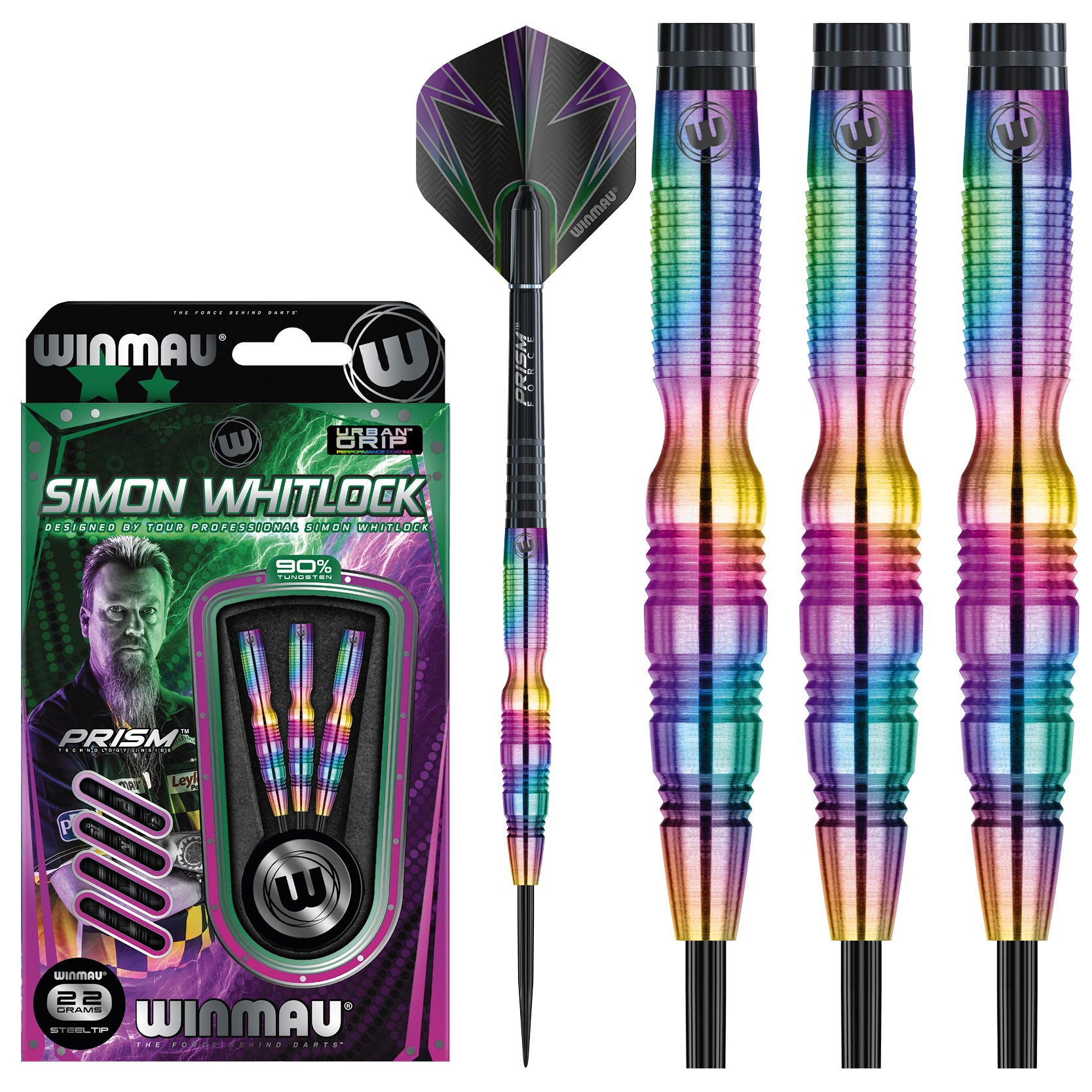 WINMAU Champions - Simon Whitlock 3: 22g Tungsten Darts Set with Flights and Stems