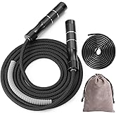 Gemscream Weighted Jump Rope for Men and Women 1 LB Ball Bearing Rapid Speed Skipping Rope for Workout Fitness Exercise Aluminum Handle Adjustable Length Fabric Cotton and Solid PVC