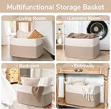 TIMEYARD Extra Large Storage Basket 85L Rectangle Cotton Rope Brown 60x40x35 cm view 6