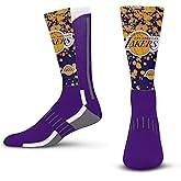 For Bare Feet NBA Unisex Kids Nba Splatter Logo Crew Sock Youth