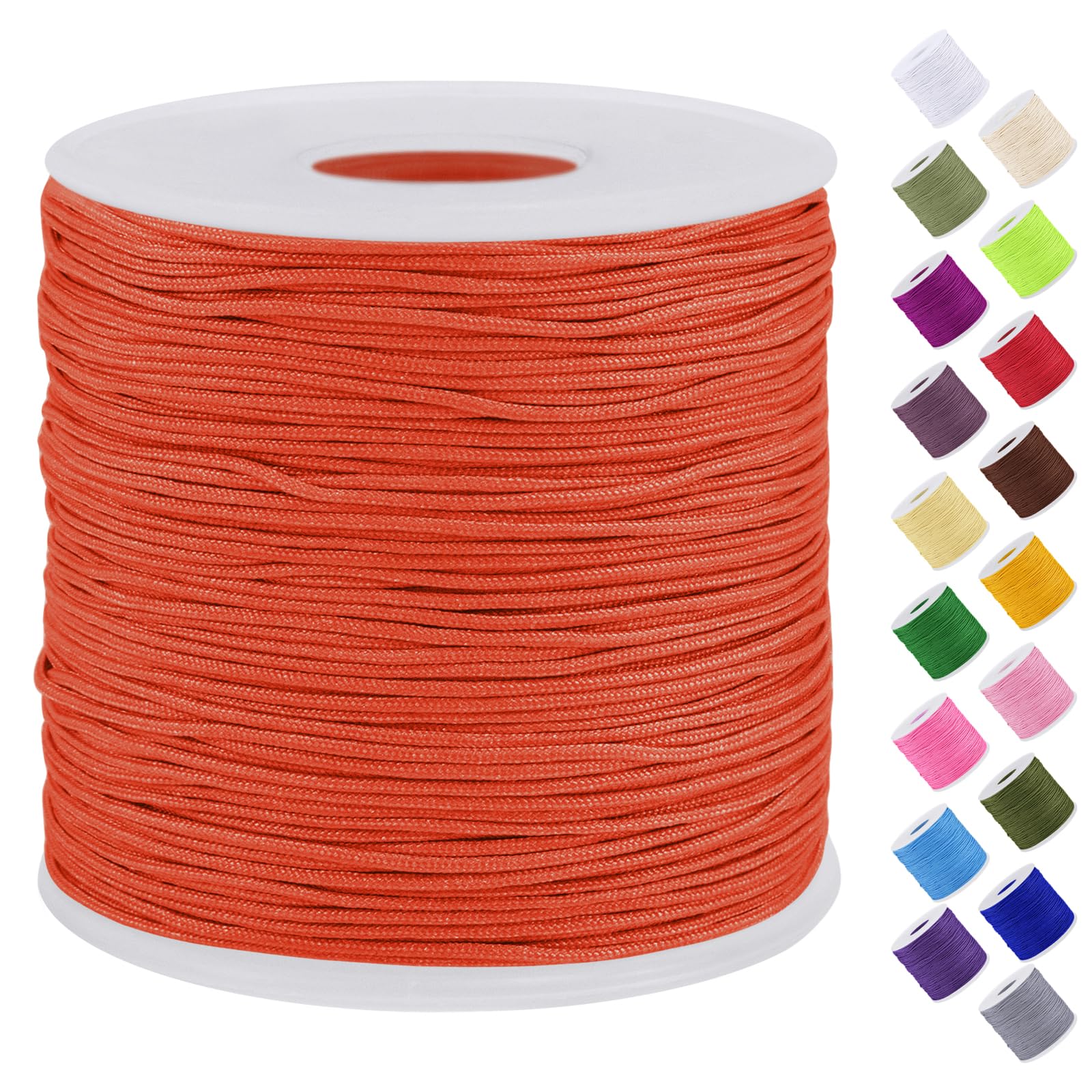 Uiopa Nylon Cord, 0.7mm x 131 Yards Nylon String for Bracelet Making, Beading Thread Bracelet Cord for Necklace, Jewellery Making, Macrame, DIY Crafts, Orange