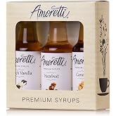 Amoretti Premium Classic Syrups 50ml 3 Pack (French Vanilla, Caramel, Hazelnut), 1.69 Fl Oz (Pack of 3)