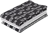 Penguin Home Set of 3 Recycled Cotton Tea Towels 50x70 cm White & Black view 7