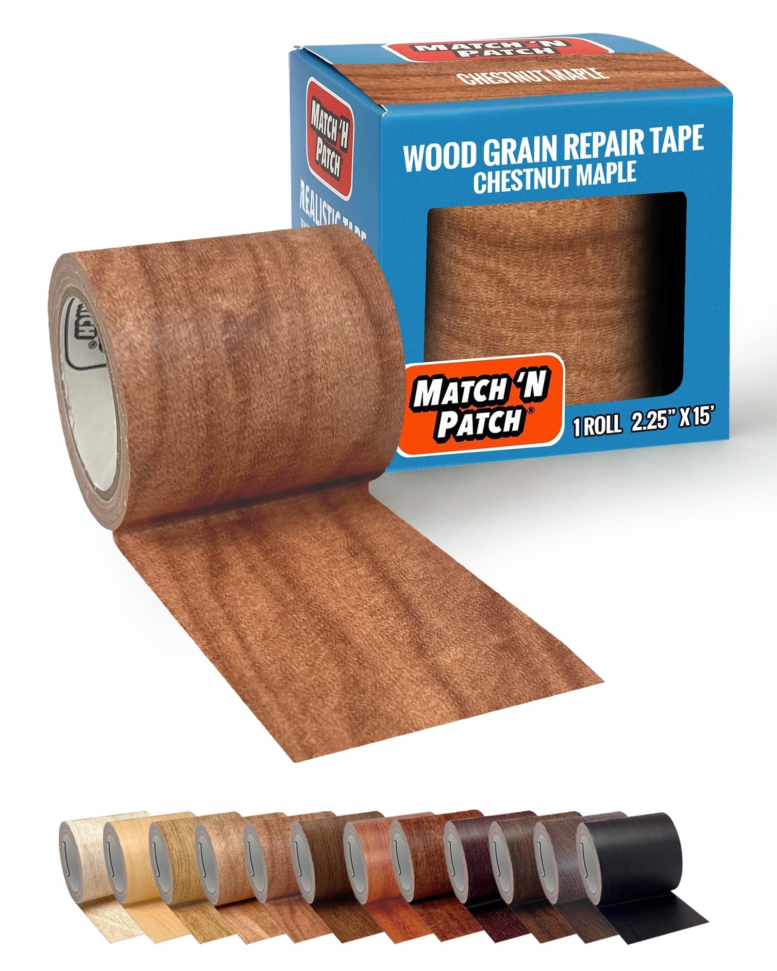 MATCH 'N PATCH Realistic Wood Grain Repair Tape, Chestnut Maple