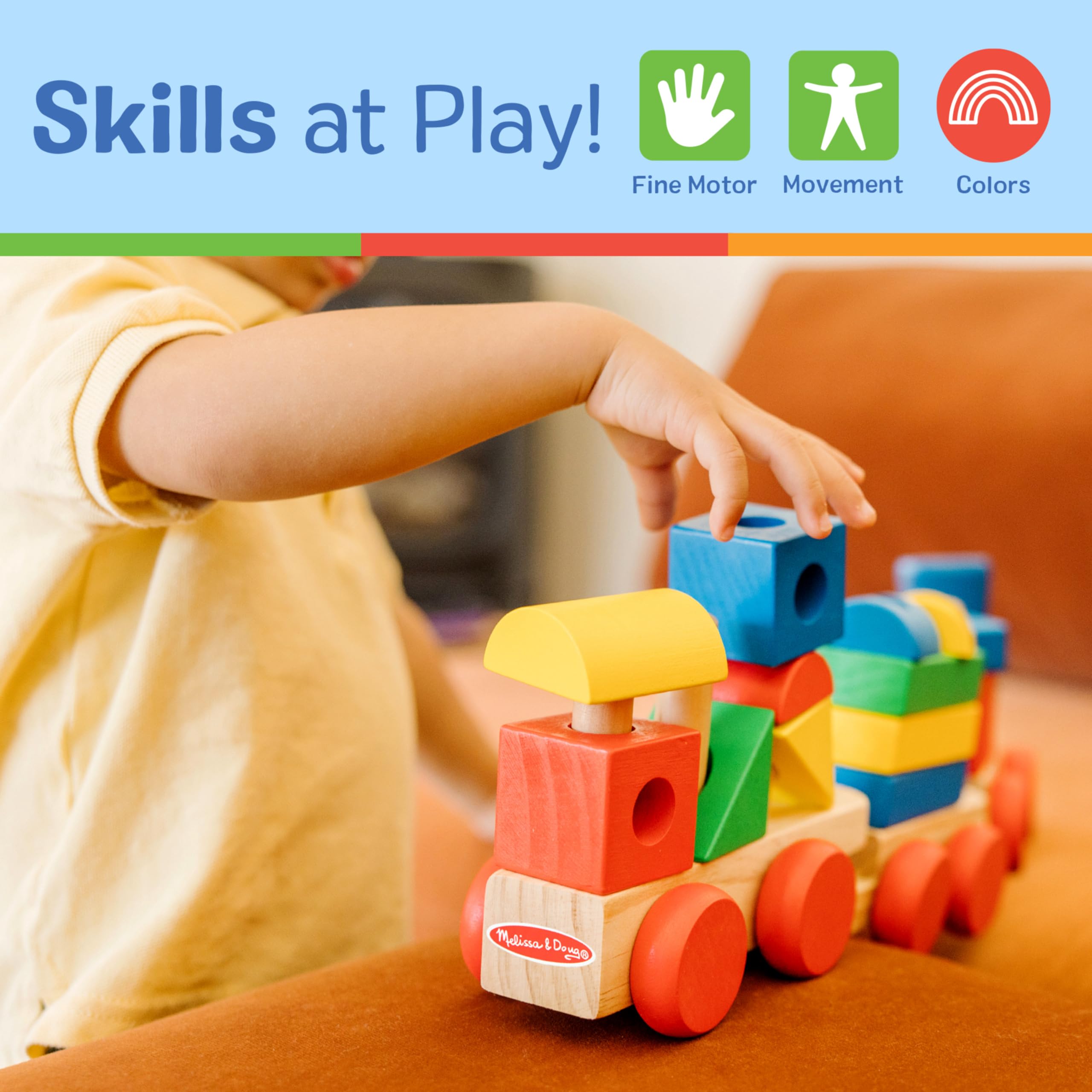 Mua Melissa & Doug Stacking Train - Classic Wooden Toy (18 pcs) - Train ...