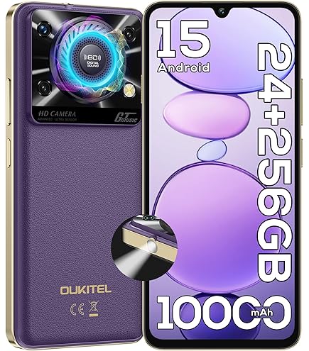 Oukitel スマートフォン 8GB+64GB パープル Amazon.com: OUKITEL Heavy-Duty Smartphone, Android 14, 64GB