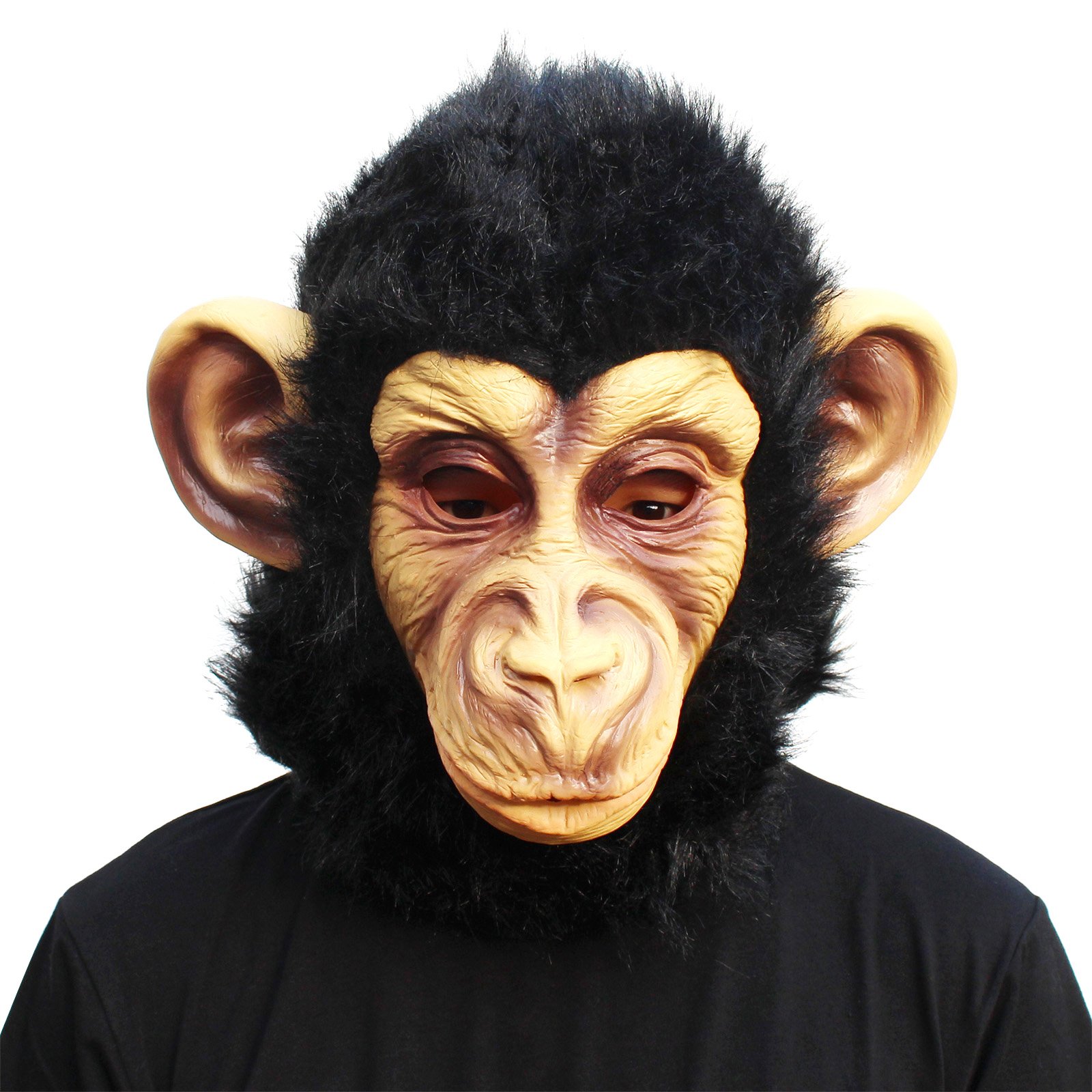 CreepyParty Monkey Gorilla Mask Latex Realistic Animal Full Head Masks for Halloween Costume Party Carnival Cosplay