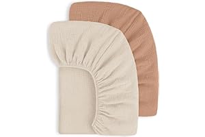Susurration Muslin Crib Sheets 100% Cotton Baby Crib Sheets Fitted Standard Crib Mattress, Soft & Breathable Baby Sheets for 