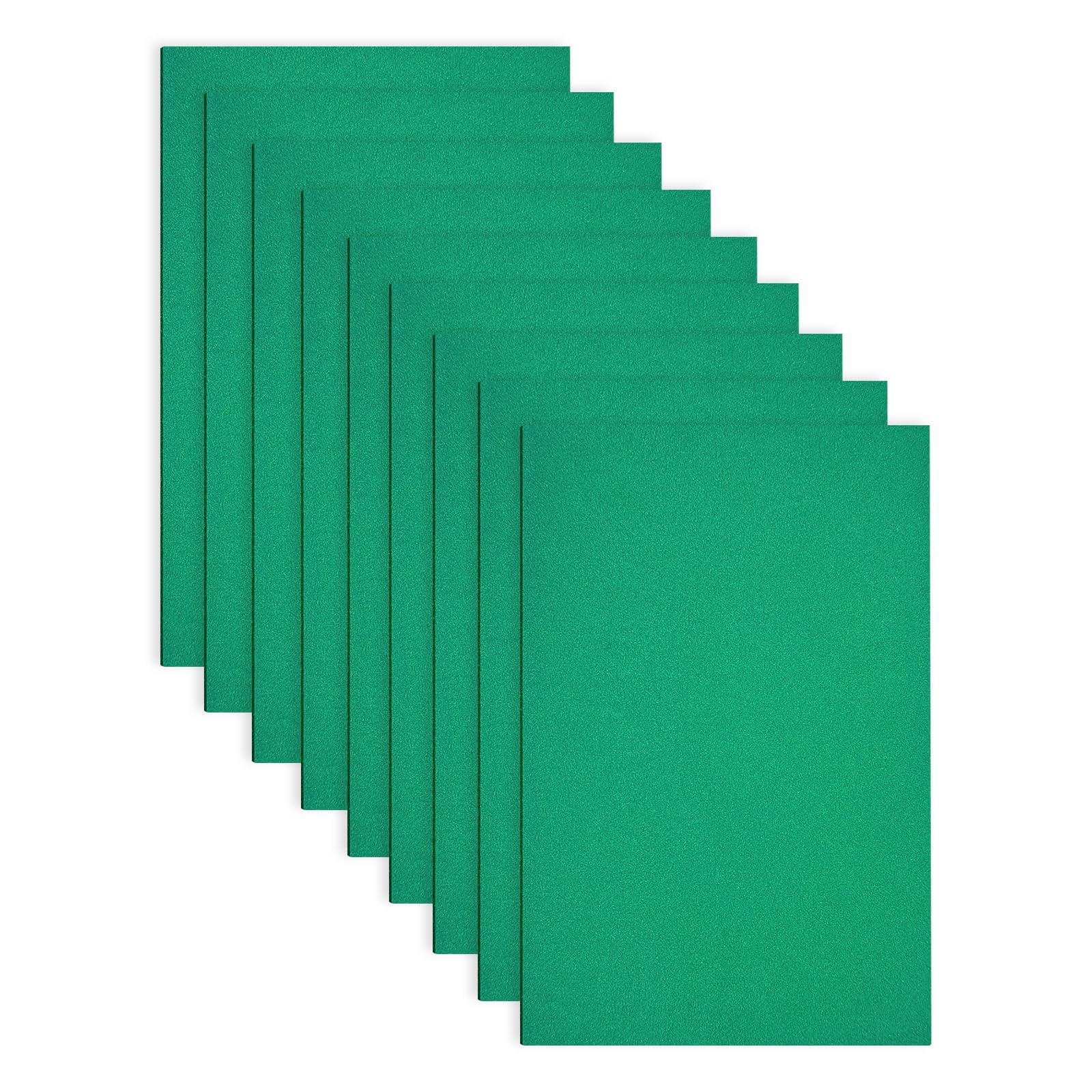Jtnohx Eva Foam Sheets, 17.78×28.7cm Craft Foam Board, 9 Pcs Colour Eva for Crafts, Thin DIY Material for Art and Scrapbooking(Green)