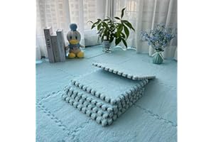 Interlocking Carpet Shaggy Soft EVA Foam Mats Fluffy Area Rugs Protective Floor Tiles Exercise Play Mat for Children Kids Roo
