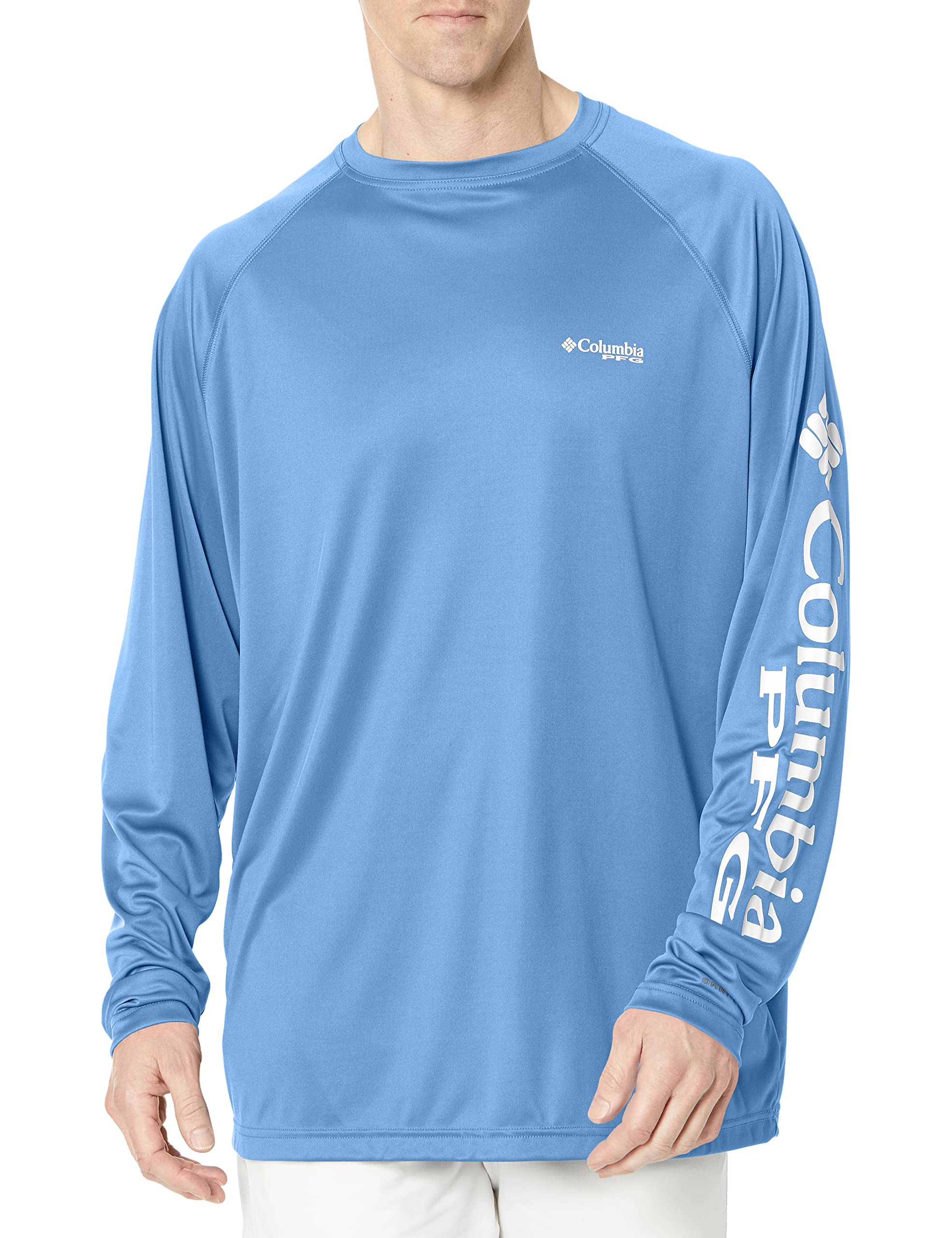 Columbia Men’s Terminal Tackle Long Sleeve Fishing Shirt, White Cap/White Logo, 3X