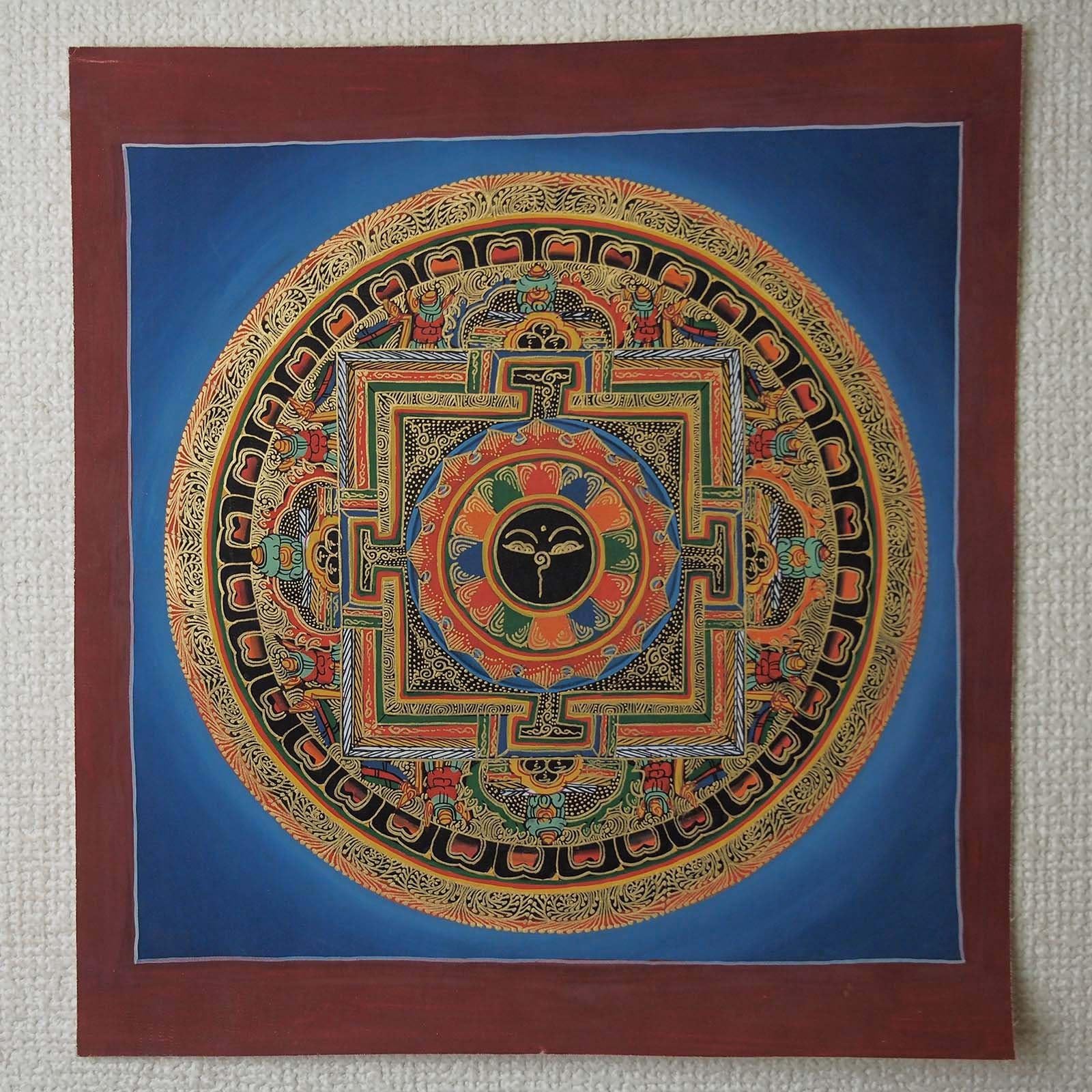 Tibetan Thangka Nepal Mandala Buddha Eye 10.19" x 9.44" SM-11