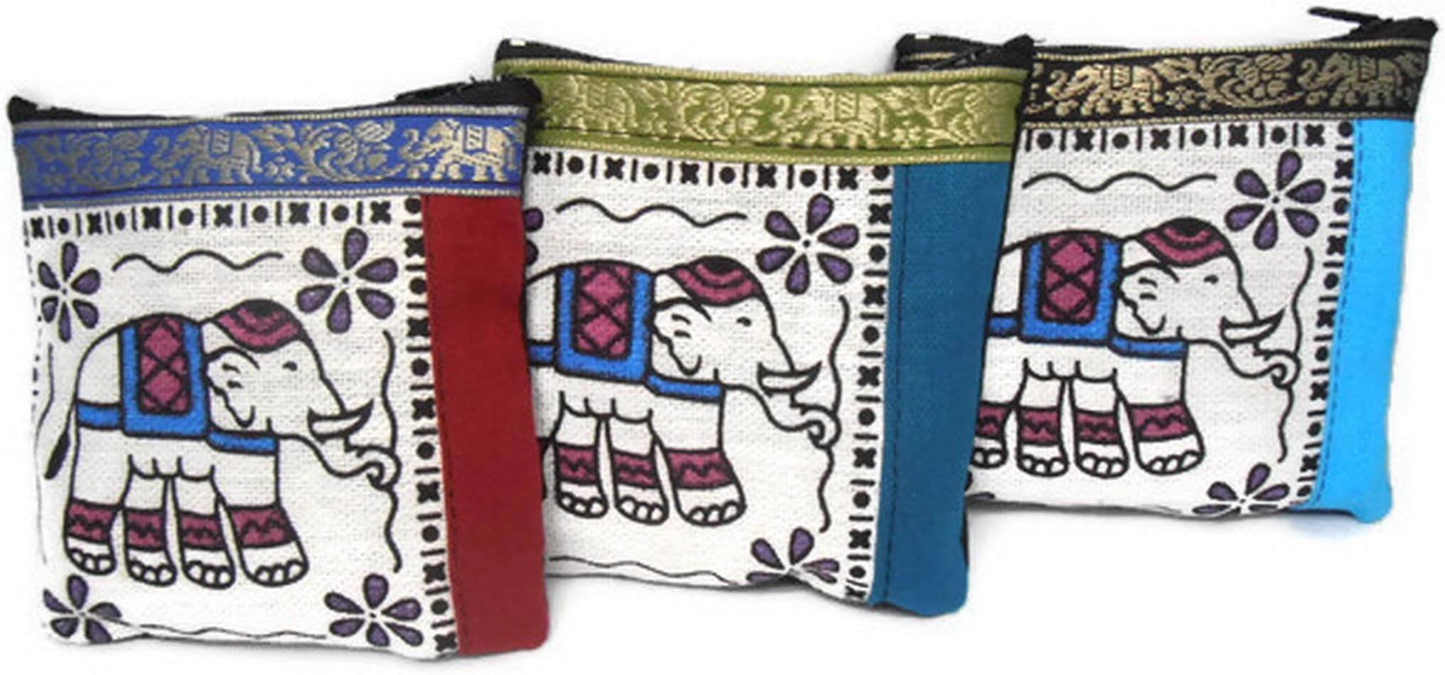 Gift Bundle of 3 NEW HANDY HOBO HIPPIE STYLE FABRIC BAG BEAUTY ELEPHANT PATTERN PURSUE MONEY FROM THAILAND
