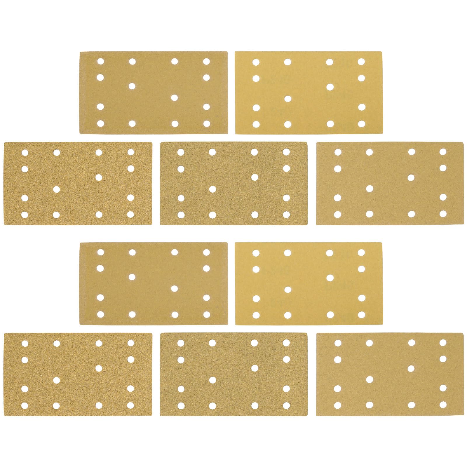 Photo 1 of OTOTEC 50PCS Yellow Sanding Discs Pads 133x80mm 14 Holes Rectangle Hook and Loop Sandpaper Assorted P60 P80 P120 P180 P240 Grit for Orbital Sander Manual Sander