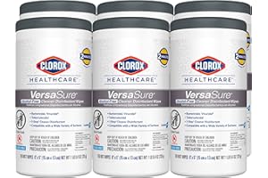 Clorox Healthcare VersaSure Cleaner Disinfectant Wipes, 6" x 5", 150 Count Canister, Pack of 6 (Package May Vary)