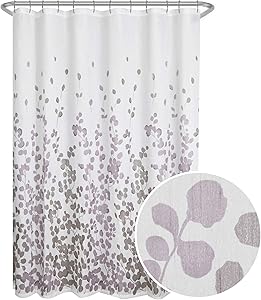 Maytex Sylvia Printed Faux Silk Fabric Shower Curtain, Purple