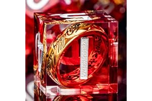 ORIFANTOU Magic Golden Ring DND Dice Set Sharp Edge Red Resin Dice with Box, for Use with D&D RPG Role Playing Games, Lord D and D Polyhedral Dice Set