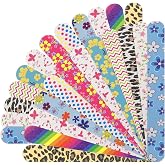 LNAUJS 24PCS Professional Double-Sided 100/180 Grit Nail Files Colorful Manicure Pedicure Tools