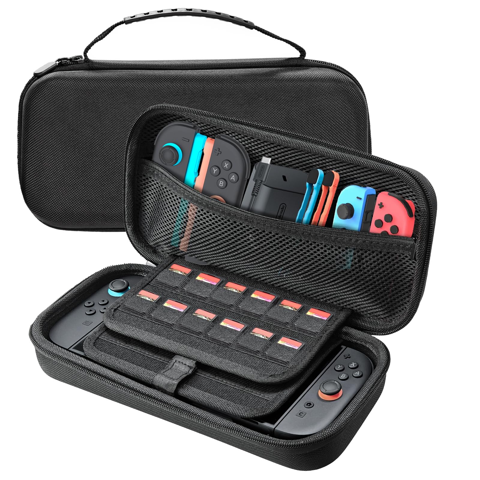 Photo 1 of TUCANA Carry Pouch Case Compatible with Nintendo Switch 2 (2025), Switch 2 Portable Hard Travel Case with Pockets and 24 Game Cartridges for Switch 2 Accessories