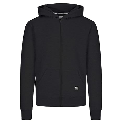 urban ace | Zip Hoodie, Sweatjacke, Pullover-Jacke | Herren, Unisex | für Fitness und Freizeit | grau oder schwarz | weich, m
