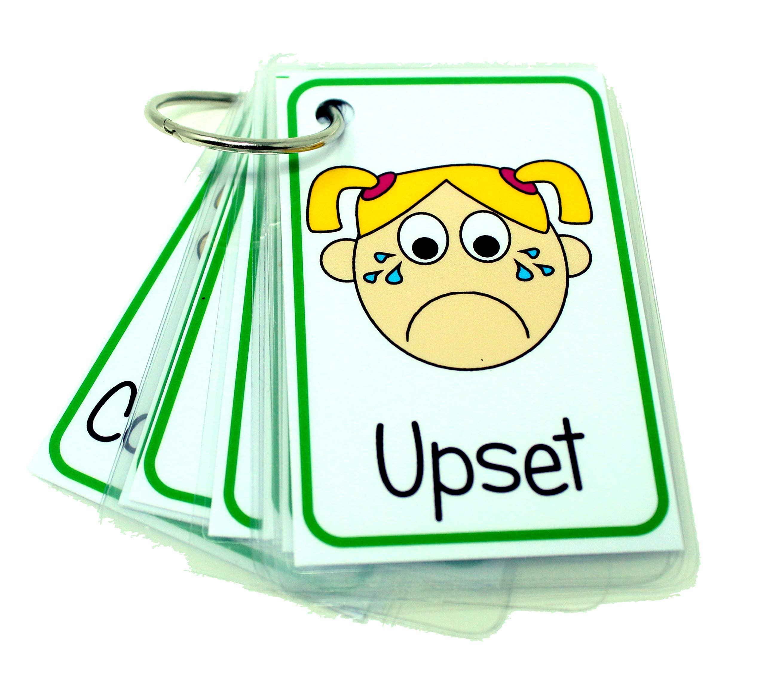 Feelings and Emotions Flash Cards Girls - Non Verbal Visual Aid Speech Delay for Children and adults with Autism, Special Needs ASD ADHD