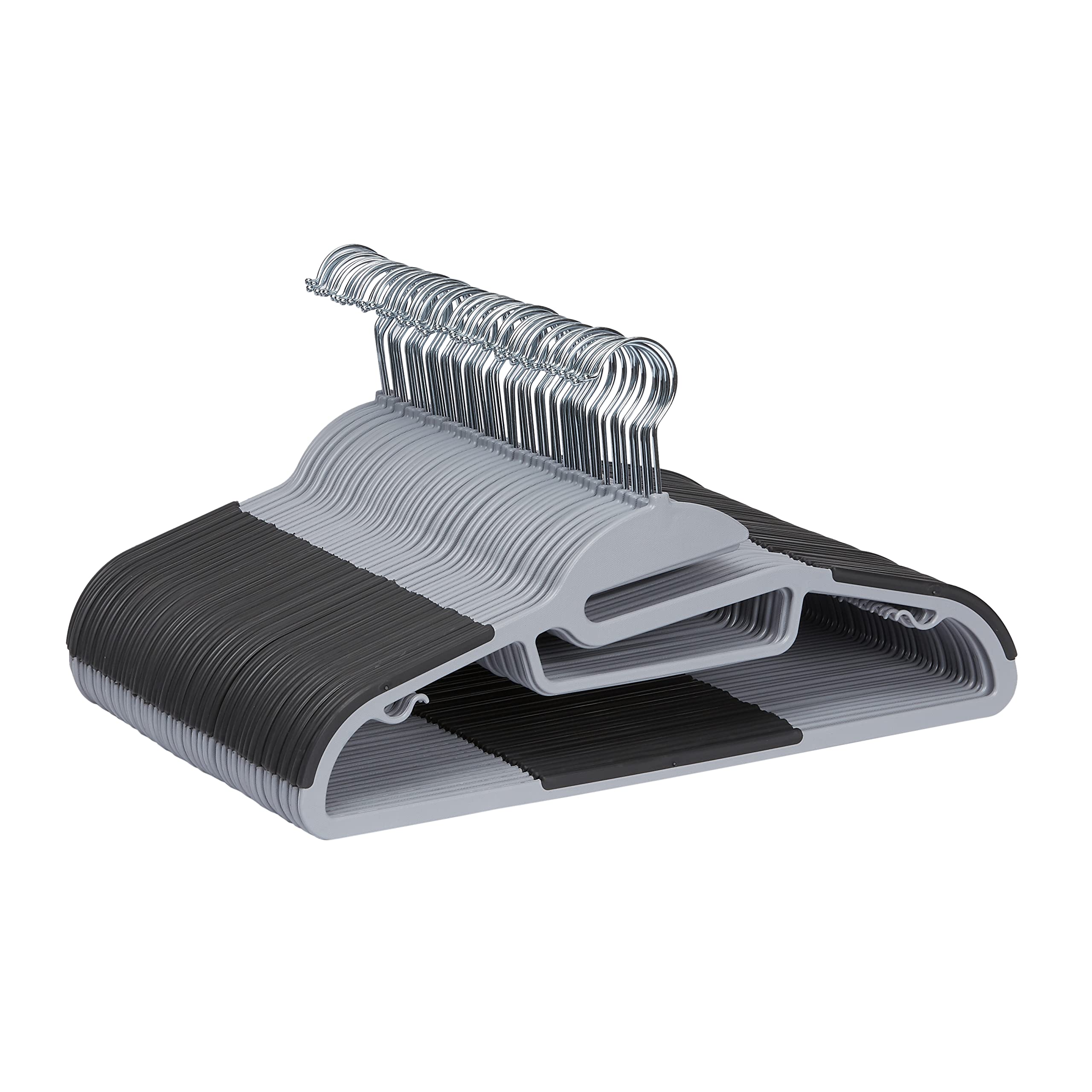 Amazonベーシック ハンガー 50パック入 滑らない かたくずれ防止 ゴムコーティング グレー商品画像