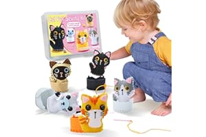 Flying Childhood Felt Sewing Kit for Kids, Fun and Educational Cats Craft Set for Boys and Girls, Make Your Own Kitten Craft Kit, Kitty Cat Stuffed Animal
