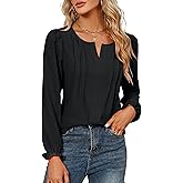 Blooming Jelly Womens Tops Dressy Casual Long Sleeve Shirts V Neck Chiffon Blouses Fall Outfits for Women 2025