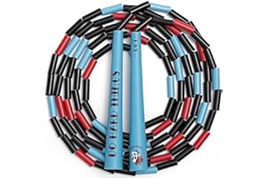 EliteSRS Do Hard Things Beaded Jump Rope for Fitness - Unbreakable 6.5" Edge Handles - Tangle-Free & Adjustable - Full Body Workout - Shatterproof Plastic Beads - Indoor/outdoor Beaded Jump Rope