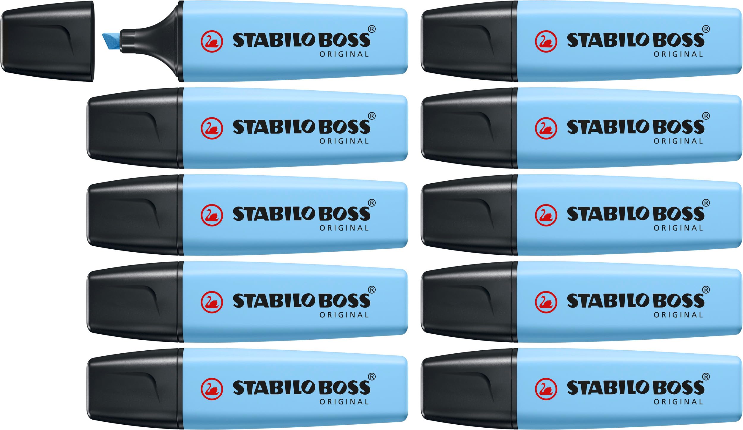 STABILO BOSS ORIGINAL Pastel - Highlighter - Pack of 10 - Breezy Blue