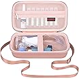 Elonbo Carrying Case for Portable Handheld Inhaler Nebulizer Machine for Adults and Kids, Asthma Inhaler Travel Case, Handheld Mesh Atomizer Machine Holder, Inhaler spacer Bag, Rose Gold+Inside Gold