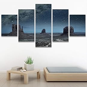 SIGNWIN 5 Panel Canvas Wall Art Astronomy &...