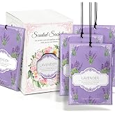YAXUNDZ Lavender Sachets for Drawers and Closets - 12 Pack Long Lasting Odor Eliminator Bags, Natural Fresh Scent for Wardrobe, Storage, Car &amp; Home, Air Freshener Sachets