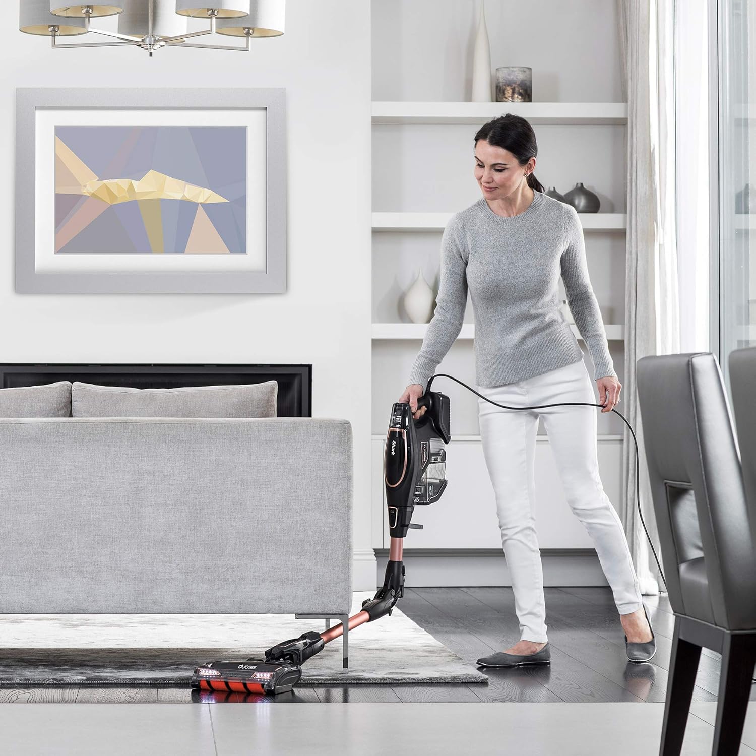 Shark Corded Stick Vacuum Cleaner [HV390UKT] Lightweight, Rose Gold