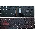 KB US Layout Notebook Keyboard for Acer Nitro 5 AN515 AN515-51 AN515-52 AN515-53 Series Laptop P/N: N17C1 N16C7 Series red Font, with Backlight, Frameless