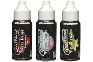Doc Johnson GoodHead - Tingle Drops- 3-Pack - Sweet Cherry, Cotton Candy, French Vanilla - 3 X 1 fl. Oz. (29 ml)