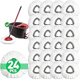 VISRIE 24 Pack Mop Head Replacements for O-Ceda Easy Wrin Spin System | Microfiber Spin Mop Heads Refill, Highly Absorbent, Reusable, Deep Clean, Machine Washable and Easy to Replace