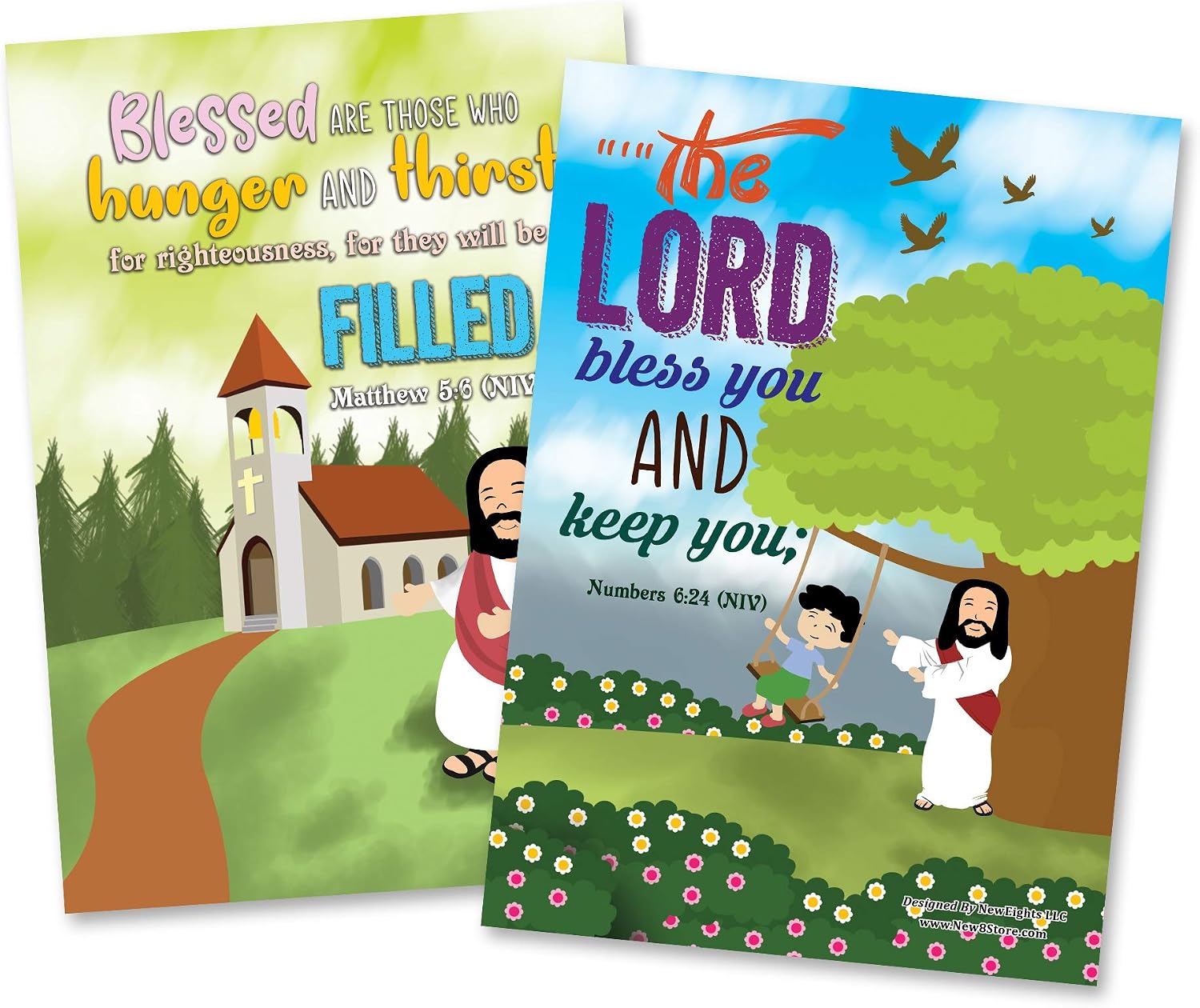 Christian God's Blessings Posters (6-Pack), Encouraging Bible Verses Poster for Men Women Teens, A3 Size - Image 4