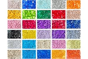 LIRUNQIU 15000 Pieces Diamond Painting Beads, Round 5D Resin Rhinestones Replacement Drills for DIY Diamond Art Kits, Multi-C