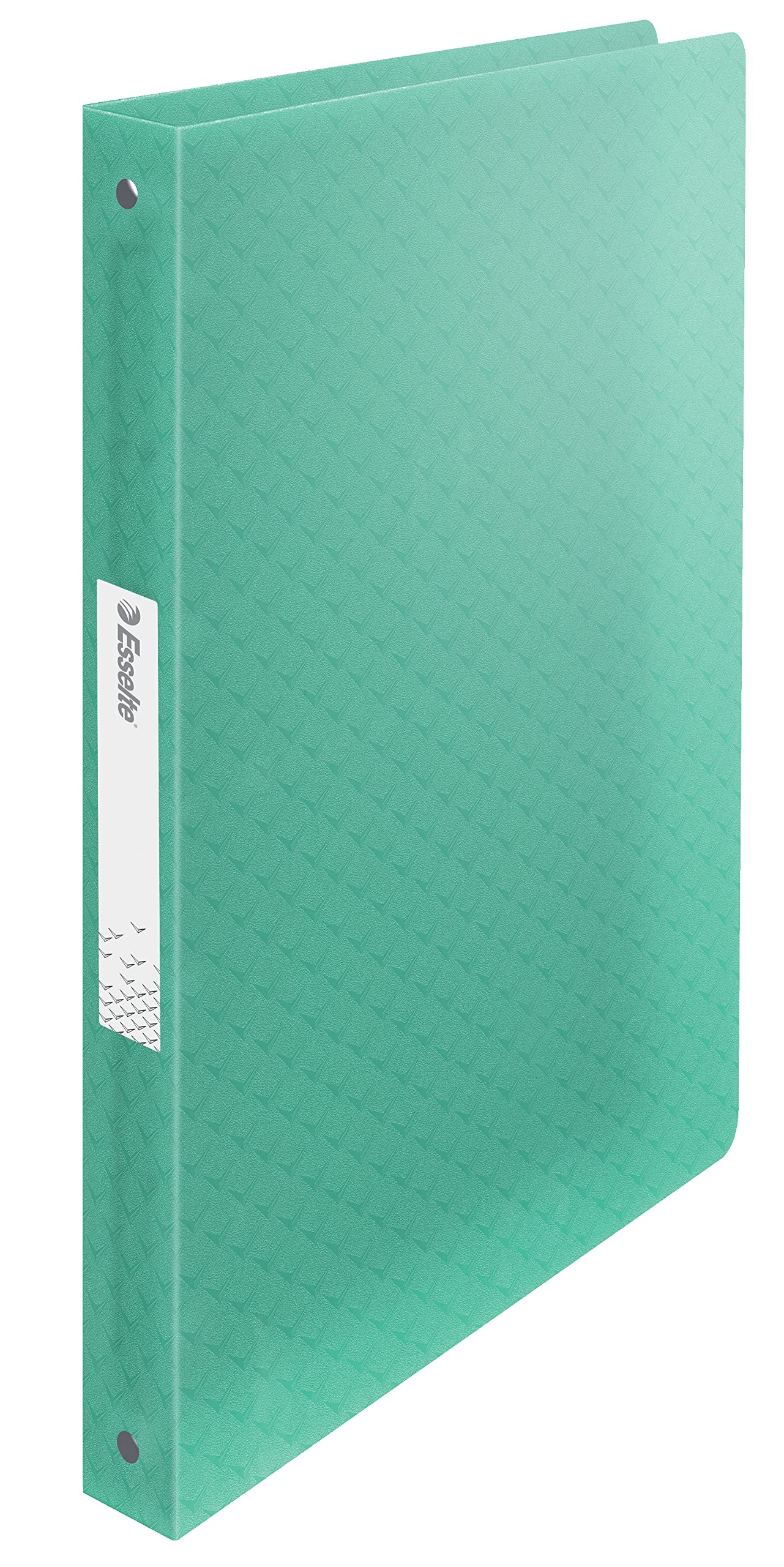Esselte Ring Binder, 140 Sheet Capacity, 20mm Spine, 4 Ring A4 Folder, Soft Cover File, Home/Office Use, Embossed Pattern, Colour'Breeze Range, Green, 626248