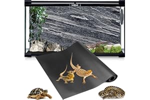 HOPLAEP Bearded Dragon Leopard Gecko Tank Accessories, 12X80 Inches Easy to Clean Reptile Mat, Thicken Bearded Dragon Mat Flooring Carpet Substrate Bedding for Lizard, Iguana, Snake, Tortoise, Black