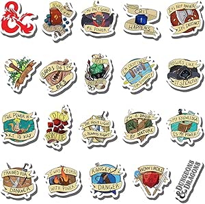 20 PCS Stickers Pack Dungeon Aesthetic and Vinyl Dragons Colorful Waterproof for Water Bottle Laptop Bumper Car Bike Luggage Guitar Skateboard