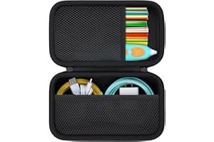 Baval Case Compatible with 3Doodler Start+ Essentials/3Doodler Flow 3D Printing Pen,Storage Holder for 3D Pen PLA Filament and Charger (Black Case)