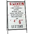Sidewalk A Frame Changeable Letters Message Sign – Roadside Reader Board Sandwich Board Sidewalk Sign with 2-inch Letters Set Portable Signs for Outside Sidewalk Sign for Business 24”x 36”
