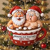 Personalized Funny Couple Christmas Ornament 2025, Growing Old Together Santa Ornament, Custom Romantic Xmas Tree Decor, Unique for Couples