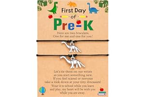 UNGENT THEM Mother Son Back to School Bracelet Mommy and Me Son Dinosaur First Day of School Bracelet for Mom and Son First Day of School Gift for Son Boys