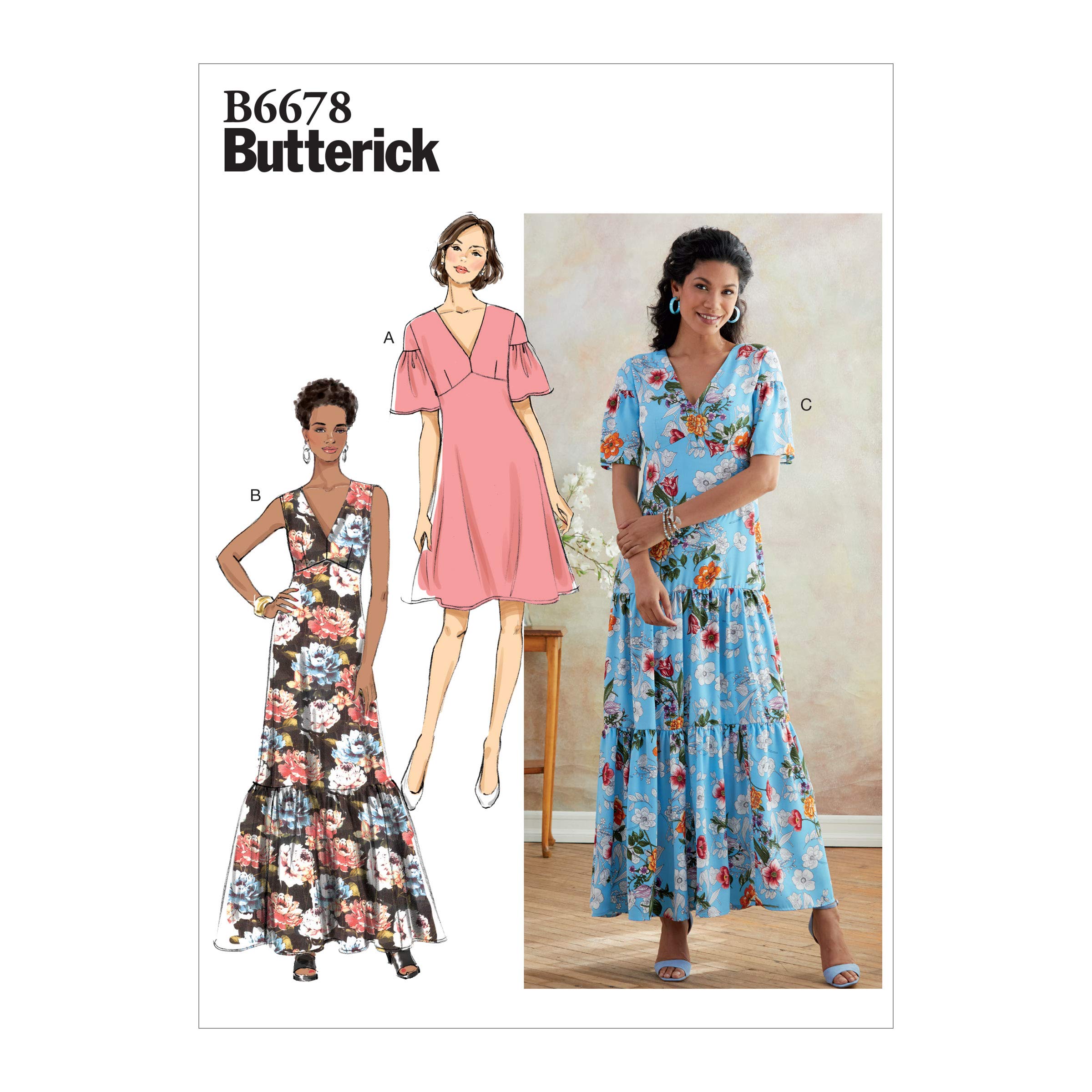 Butterick Pattern B6678 Misses'/Misses' Petite Dress, White