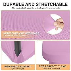 6 Pack 6 Feet Pink Spandex Tablecloth for